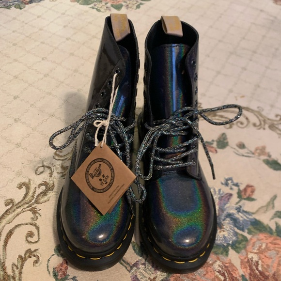 Black Holographic Rainbow Dr Martens - Picture 2 of 3